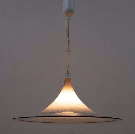 Image 1 of Lustre italien moderne du Mid Century Hat en verre de Murano, 1970