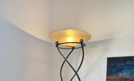 Image 1 of Lampadaire Terzani avec bol en verre de Mureno