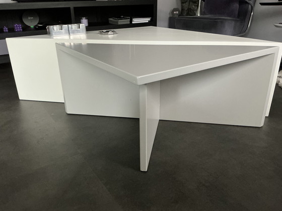Image 1 of Leolux 2 triangular coffee tables in various sizes