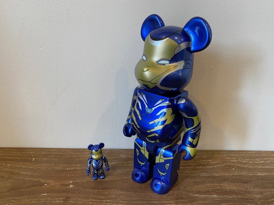 Image 1 of Bearbrick IRON MAN RESCUE SUIT Marvel AVENGERS ENDGAME versie 400% + 100% MEDICOM speelgoed 2023