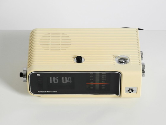 Image 1 of Original 1970s National Panasonic flip-number radio alarm clock model RC-6003B near to mint condition
