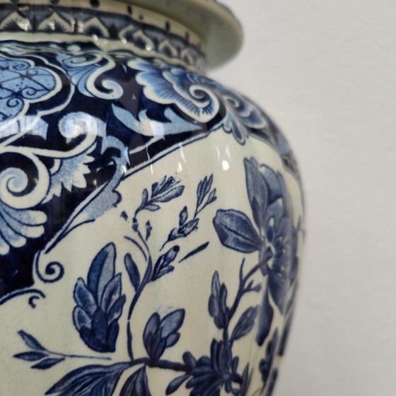 Image 1 of Antieke Vintage Vaas Dekselvaas Porselein Petrus Regout Maastricht Porselein  