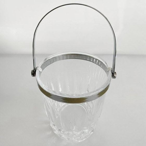 Secchiello per il ghiaccio vintage in cristallo Cristal d'Arques cromato, anni '60. – Accessori da tavola (photo 3 of 6)