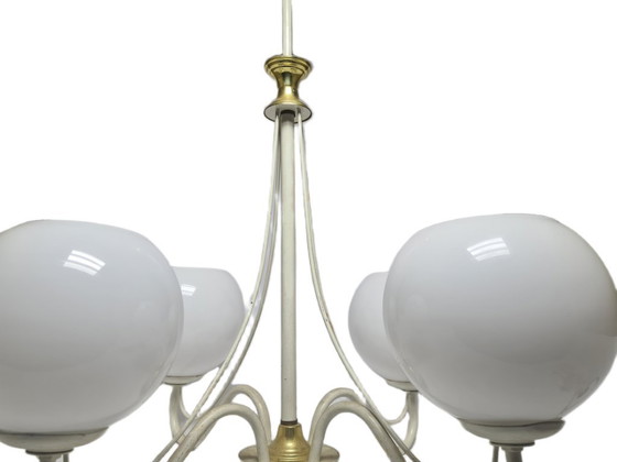 Lampadario Art Nouveau, Polonia, anni '70 – Glass, Metal (photo 8 of 9)