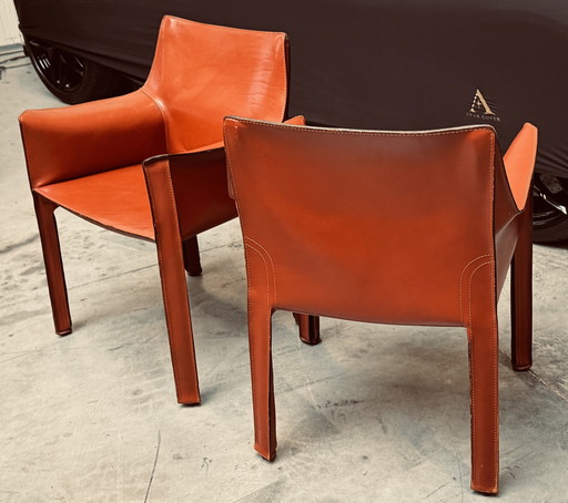 2x Cassina 413 Cab armchair