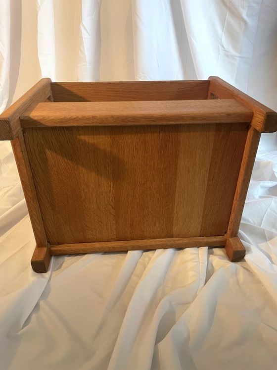 Vintage solid oak side table – restored – Wood (photo 6 of 7)