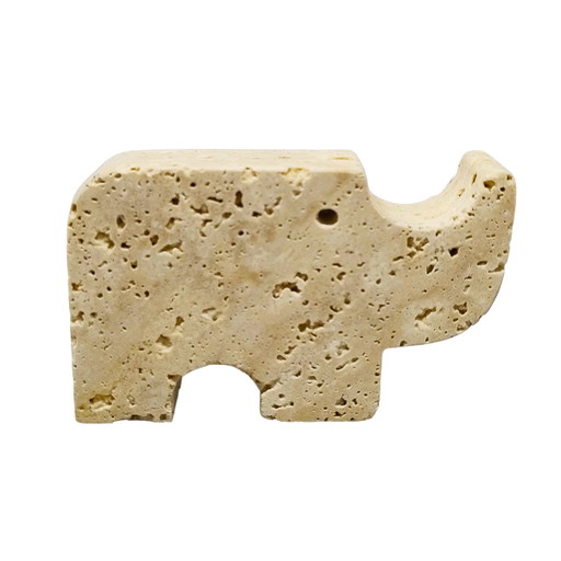 1970er Original Travertin-Nashorn-Skulptur von Enzo Mari für F.lli Mannelli