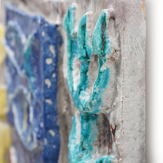 Image 1 of Glazed Ceramic Panel with a Marine Theme, 1960s