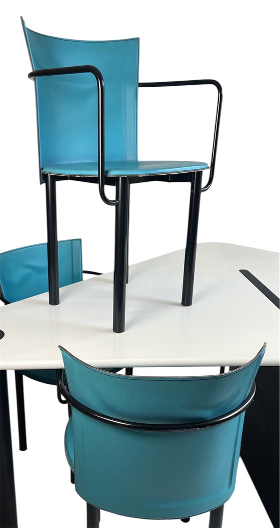 Image 1 of 4 sillas de comedor posmodernas, Enrico Pellizzoni, Italia