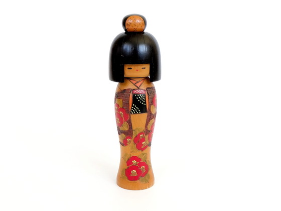 Image 1 of Vintage Handmade Japanese Kokeshi Doll | Midcentury Japan Folk Art