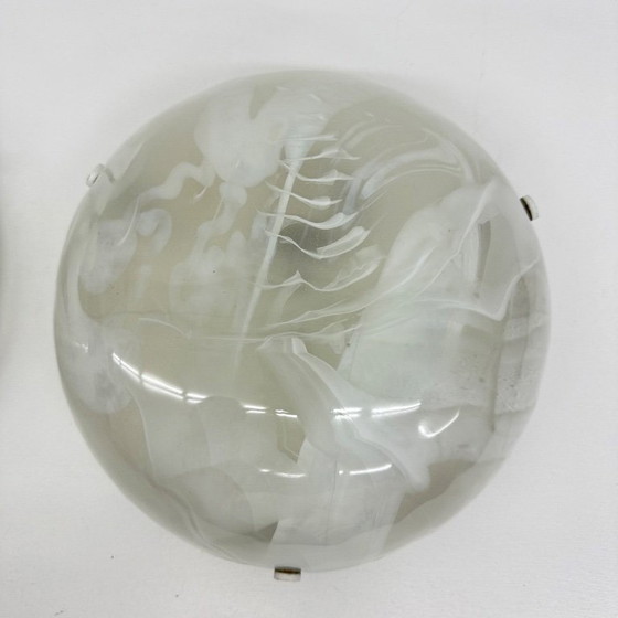 Image 1 of Paire d'encastrés hillebrand en verre de Murano, 1970