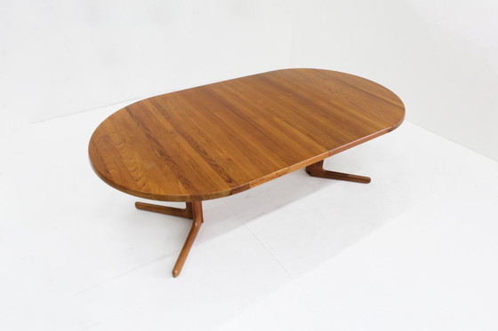 Image 1 of Table de salle à manger ronde extensible vintage danoise en bois de teck, années 1960