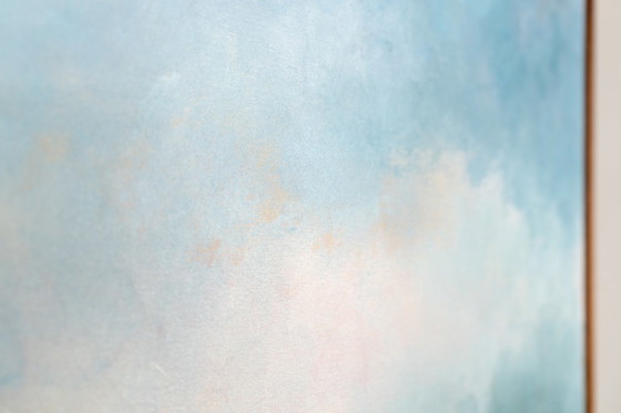 Large Original Framed Blue Abstract Landscape Painting, Textured Acrylic Canvas - The Crossing (photo 20 of 25)