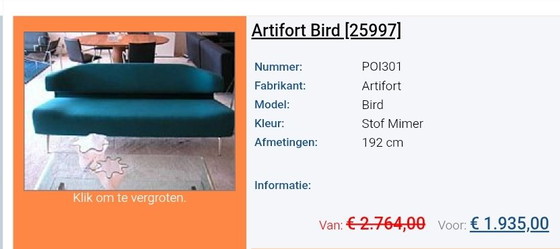 Artifort, Modello Bird C725, Divano Design – Divani, Textile, Chrome (photo 5 of 6)