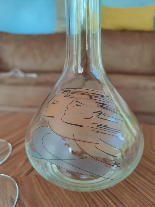 Carafe en verre Luminarc France vintage années 70, lot de 3 – glazen karaffen, Glass
