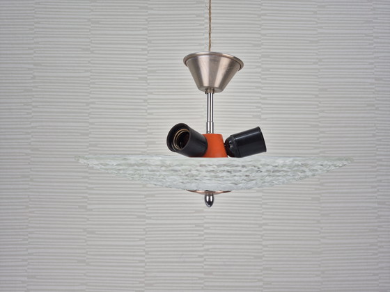 Image 1 of Lampada da soffitto "Ombrello rovesciato". Lampada vintage in vetro.