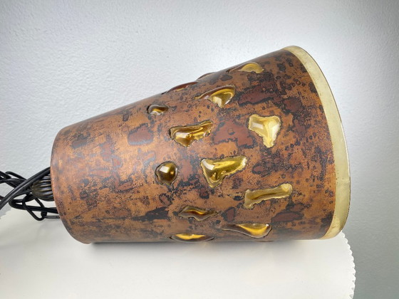 Image 1 of Vintage Brutalist Pendant Lamp by Nanny Still-McKinney for Raak Amsterdam – Dark Mid Century Modern Large Hanging Light, 1960s