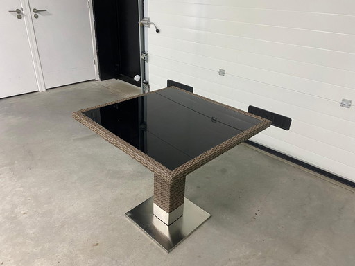 (Bargain!) Garden Table With Glass Top - 80x80 New In Box!