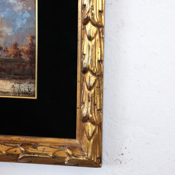 Image 1 of Gallant Scene, Oil Painting on Board Signed N. Sidoli, Italy Early 20th Century