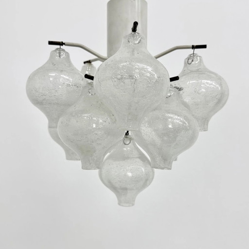 Plafonnier Tulipan en verre Mid-century par Kalmar, Autriche, années 1960