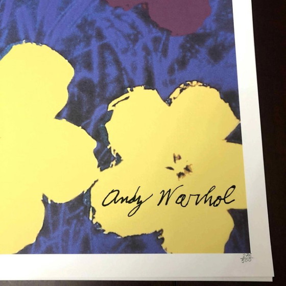 Lithografie "Poppy Flowers" uit de jaren 1990, geïnspireerd op Andy Warhol. – Litho's & Zeefdrukken, Paper (photo 5 of 11)