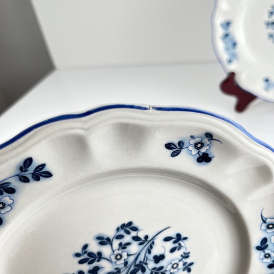 Image 1 of Yvonne - Set di 12 piatti da dessert Blue Flowers, KG Lunéville