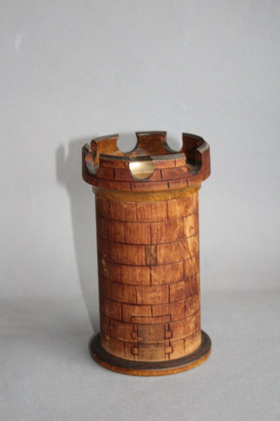 Image 1 of Portasigarette in legno fatto a mano con posacenere