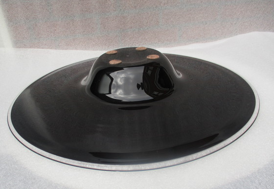 Image 1 of Large Bowl, 58 cm, 4.5 KG, Black With Transparent Piping, Made In Denmark