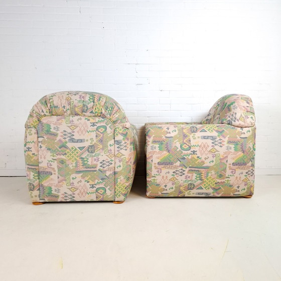 2x vintage armchair Art Deco style 80s – Textile, Wood (photo 5 of 9)
