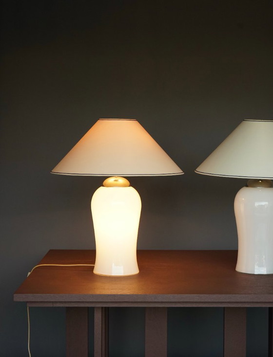 Image 1 of Murano Glass Table Lamps Model Tschung by Ingo Maurer for M Design, 1970s, Set of 2