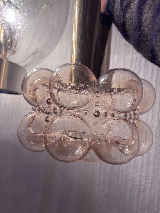 Image 1 of Amber bubble glass ceiling light By Helena Tynell For Limburg, Germany 1960s