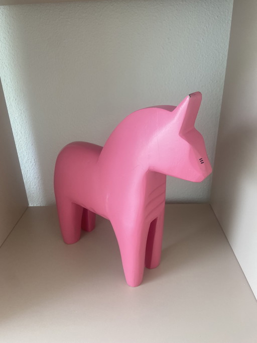 Ikea Finanssiel roze houten Dala paard 1999