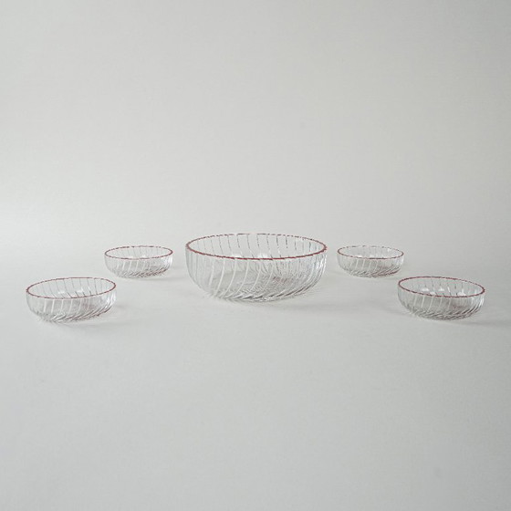 Image 1 of Set di insalatiere in vetro, design italiano, anni '70, produzione: Italia