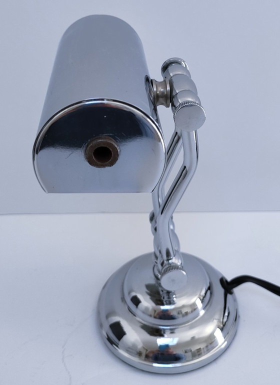 Image 1 of vintage chrome metal articulated lamp