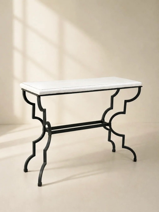 Neoclassicistische consoletafel van gesmeed ijzer, Italië, jaren 1950.