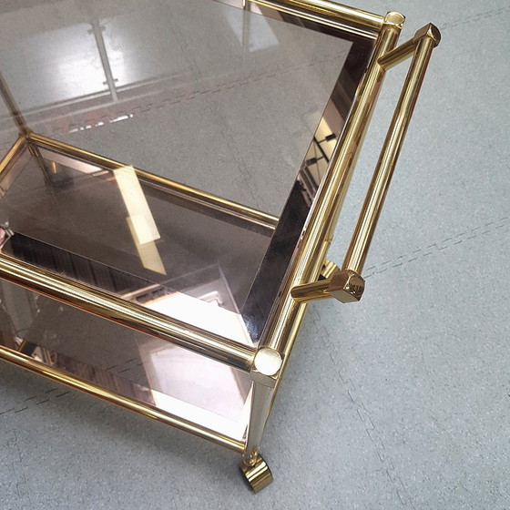 Image 1 of Barkar uit Mid Century van messing en getint glas