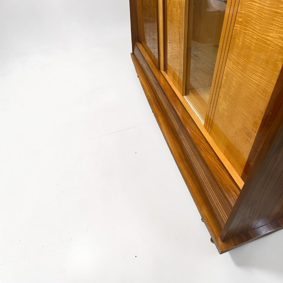 Image 1 of Exclusieve Duitse vintage barkast/woonkamerkast uit de jaren 50, hout in Riva-bootstijl.