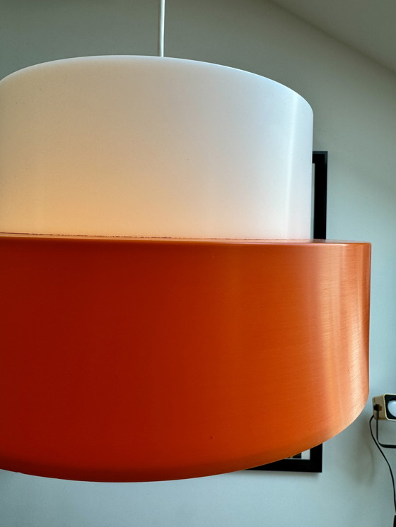 Image 1 of Uno & Östen Kristiansson für Luxus Vintage Pendelleuchte 'Cylindus' Schweden 1970er | Mid Century Modern Deckenleuchte