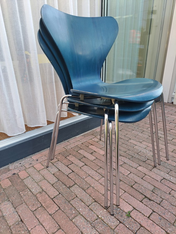 Image 1 of 3 x Vintage Danish design Fritz Hansen butterfly chair petrol blue marked