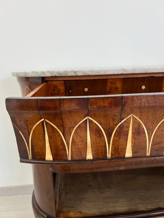 Image 1 of Cassettone - Noce - Comò con specchiera