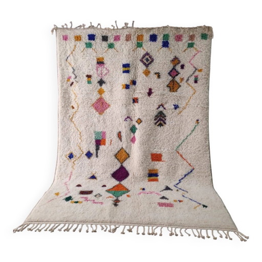 Large Colorful Abstract Moroccan Rug with Berber Symbols 300x200cm