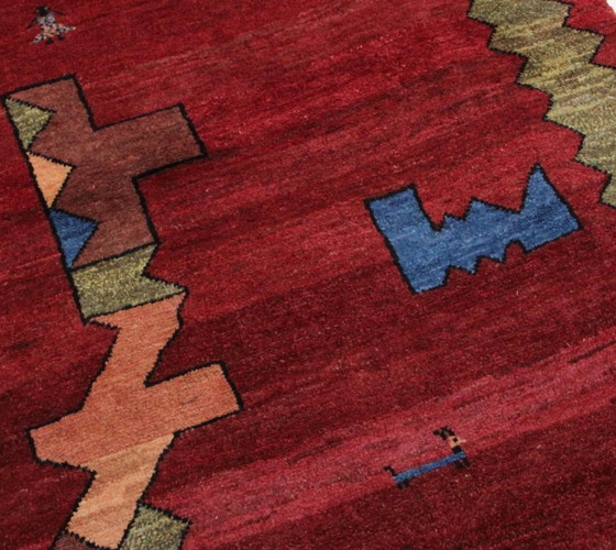 Image 1 of Original Persian carpet Gabbeh Ghashghai oriental carpet 192 cm x 119 cm old natural