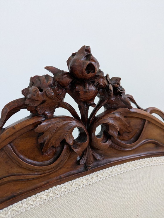 Image 1 of Art Nouveau - Sessel (2) - Holz, Stoff