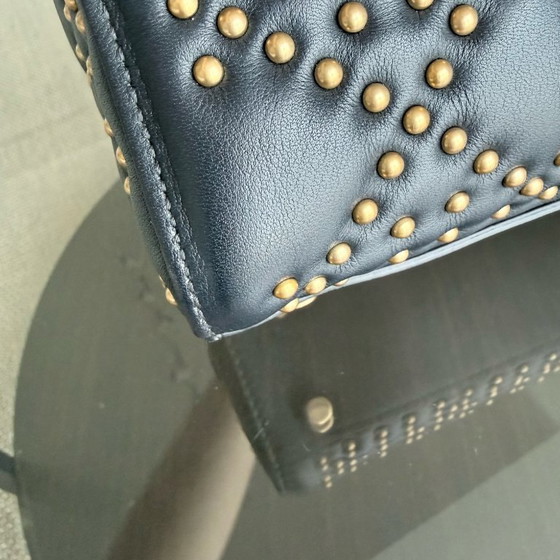 Image 1 of DIOR LADY SMALL FLAP - PELLE DI VITELLO CANNAGE CON BORCHIE NERE E MATERIALI ORO