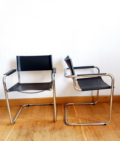 Paire de fauteuils cantilever Italie, style Bauhaus 