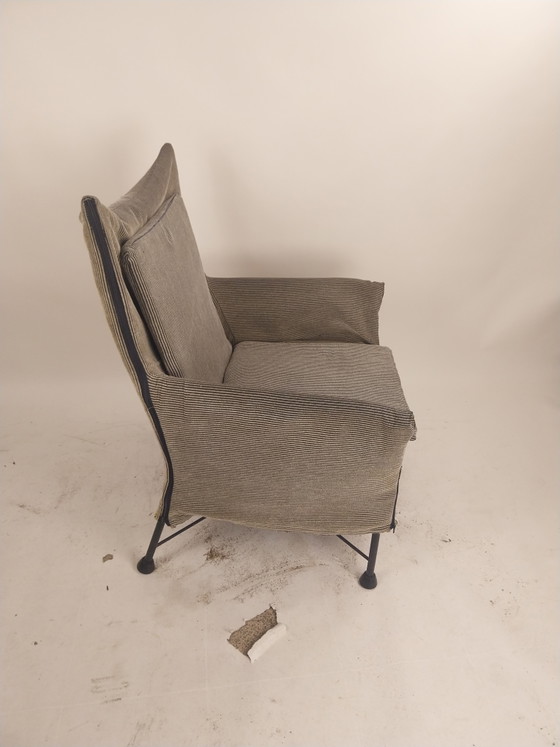 1 X Montis Charly Armchair in Grey Mélange Fabric 1980s – Metal, Textile, Vintage (photo 2 of 10)