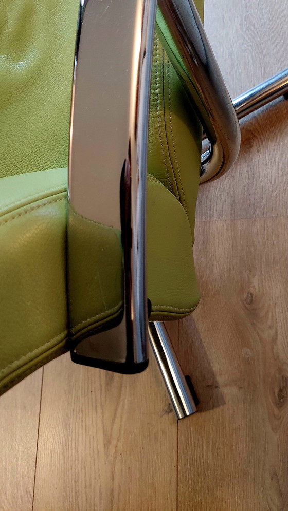 Image 1 of Moderne draaifauteuil leer chroom