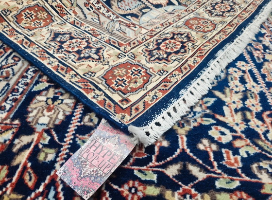 Image 1 of Handgeknüpfter orientalischer Wollteppich „Paradies“, blau-floral, 94 x 160 cm