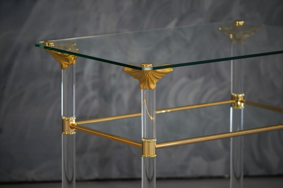 Image 1 of Carrello di servizio vintage in ottone e lucite, Francia, anni '60