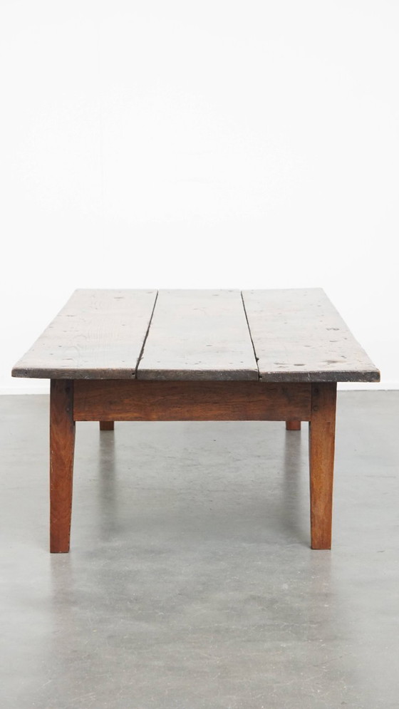 Image 1 of Großer antiker Couchtisch aus Kastanienholz aus dem frühen 19.